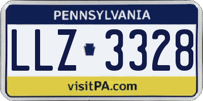 PA license plate LLZ3328