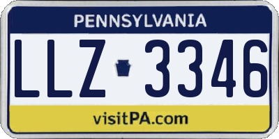 PA license plate LLZ3346