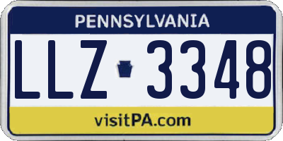 PA license plate LLZ3348