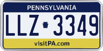 PA license plate LLZ3349