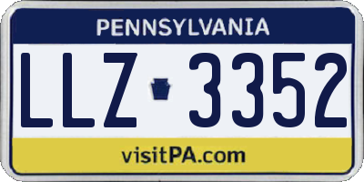 PA license plate LLZ3352