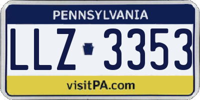PA license plate LLZ3353