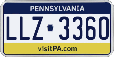 PA license plate LLZ3360