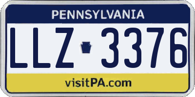 PA license plate LLZ3376