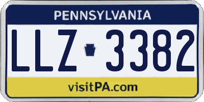 PA license plate LLZ3382