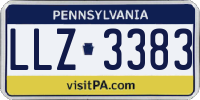 PA license plate LLZ3383