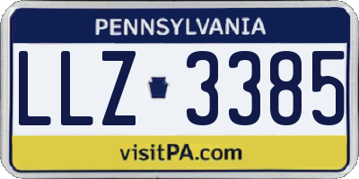 PA license plate LLZ3385
