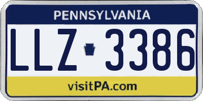 PA license plate LLZ3386