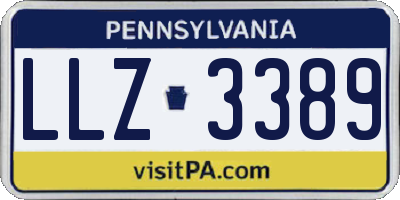 PA license plate LLZ3389
