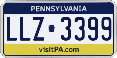 PA license plate LLZ3399
