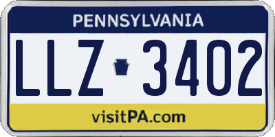 PA license plate LLZ3402