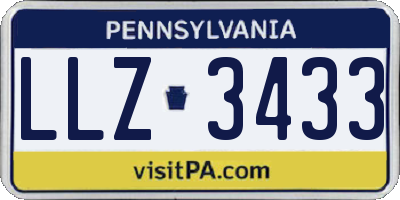 PA license plate LLZ3433