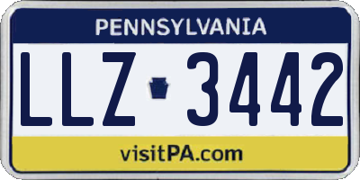 PA license plate LLZ3442