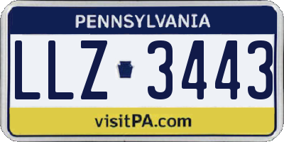 PA license plate LLZ3443