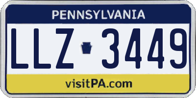 PA license plate LLZ3449