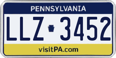 PA license plate LLZ3452
