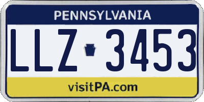 PA license plate LLZ3453