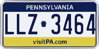 PA license plate LLZ3464