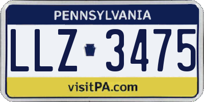 PA license plate LLZ3475