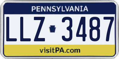 PA license plate LLZ3487