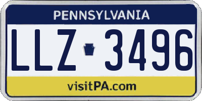 PA license plate LLZ3496