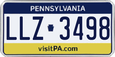 PA license plate LLZ3498