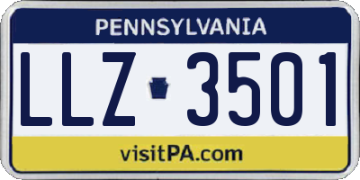 PA license plate LLZ3501