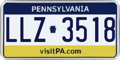 PA license plate LLZ3518