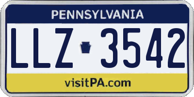PA license plate LLZ3542