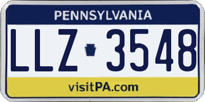 PA license plate LLZ3548