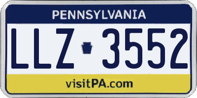 PA license plate LLZ3552