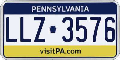 PA license plate LLZ3576