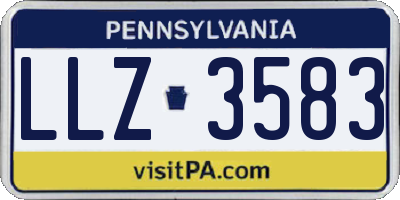 PA license plate LLZ3583
