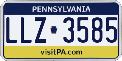 PA license plate LLZ3585