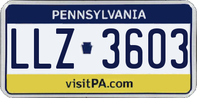 PA license plate LLZ3603