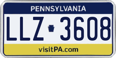 PA license plate LLZ3608
