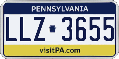 PA license plate LLZ3655