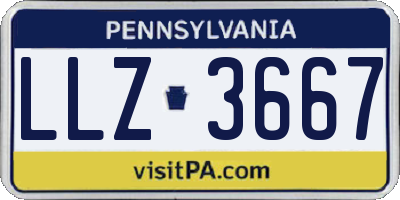 PA license plate LLZ3667
