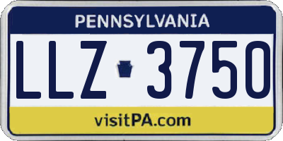 PA license plate LLZ3750