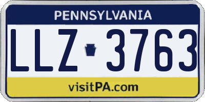 PA license plate LLZ3763