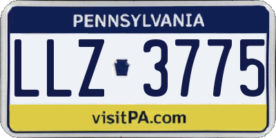 PA license plate LLZ3775