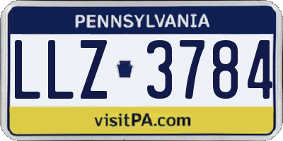 PA license plate LLZ3784