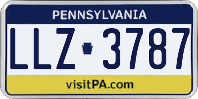 PA license plate LLZ3787