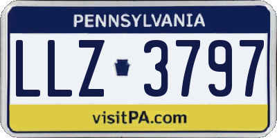 PA license plate LLZ3797