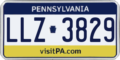 PA license plate LLZ3829