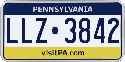 PA license plate LLZ3842