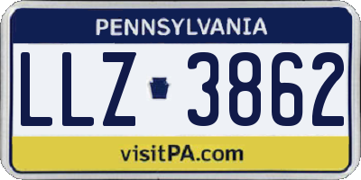 PA license plate LLZ3862