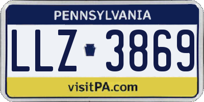 PA license plate LLZ3869