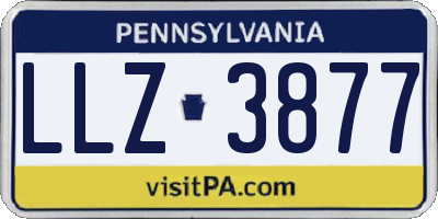 PA license plate LLZ3877