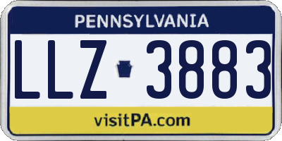 PA license plate LLZ3883
